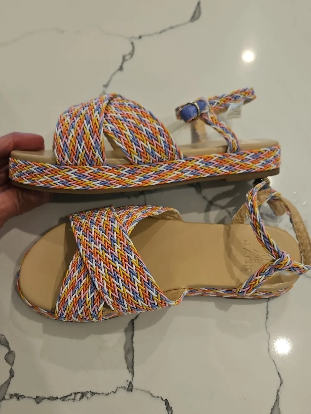 Janie and Jack Multicolor Braided-Strap Sandals